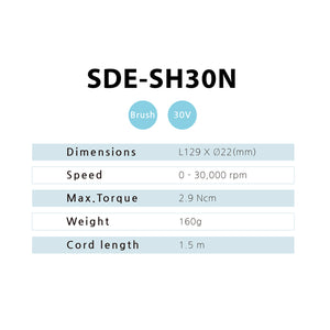 Micromoteur Pièce à main SH30N compatible avec les Ponceuses Saeyang filaires